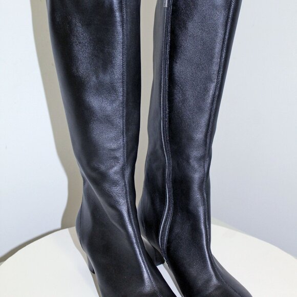 Aetrex High Heel Black Leather Boots, Size 7.5W - Picture 2 of 11